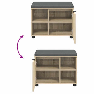 Panca per ingresso con cuscino Rovere Sonoma 60 x 38 x 46 cm 891498