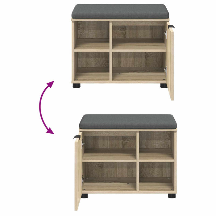 Panca per ingresso con cuscino Rovere Sonoma 60 x 38 x 46 cm 891498