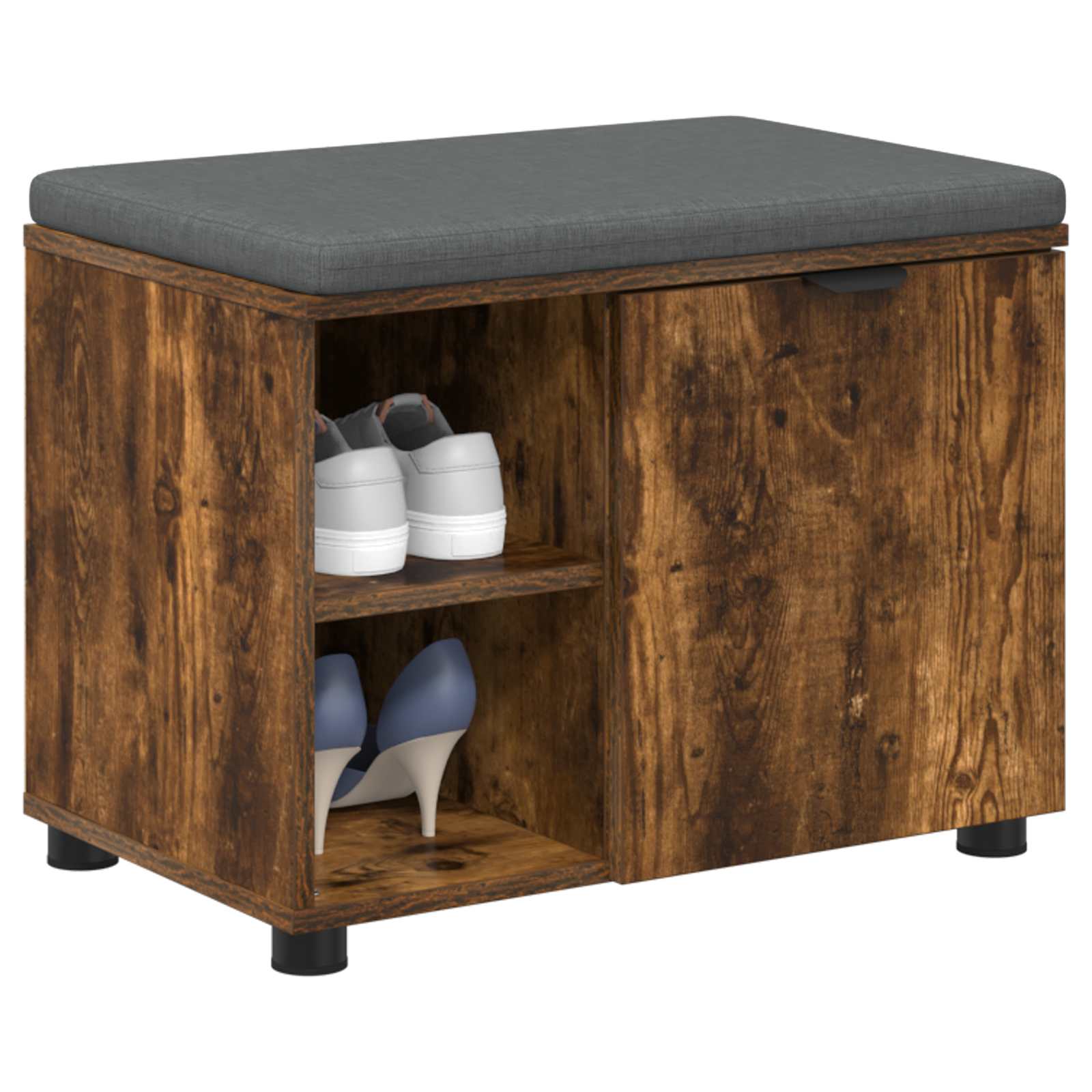 Panca per ingresso con cuscino Rovere fumé 60 x 38 x 46 cm 891500