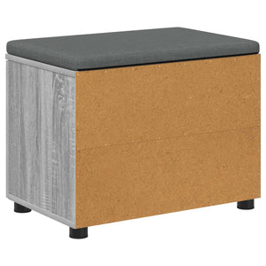 Panca per ingresso con cuscino Grigio Sonoma 60 x 38 x 46 cm 891501