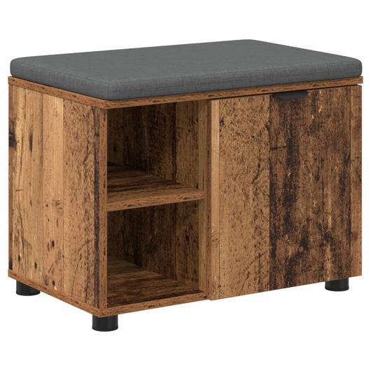 Panca per ingresso con cuscino Legno vecchio 60 x 38 x 46 cm 891502