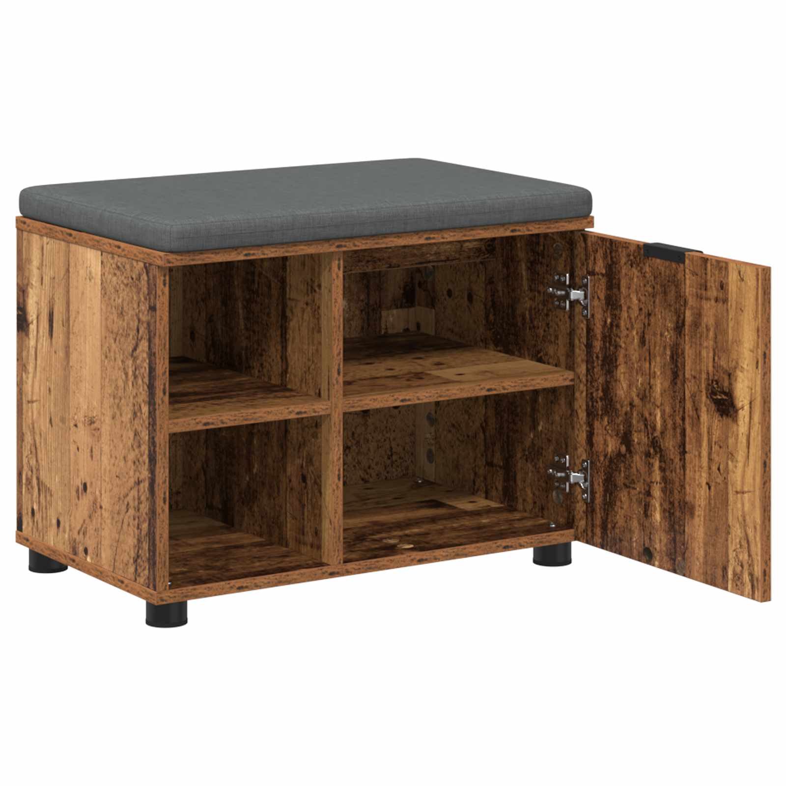 Panca per ingresso con cuscino Legno vecchio 60 x 38 x 46 cm 891502