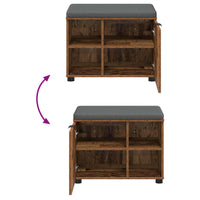 Panca per ingresso con cuscino Legno vecchio 60 x 38 x 46 cm 891502