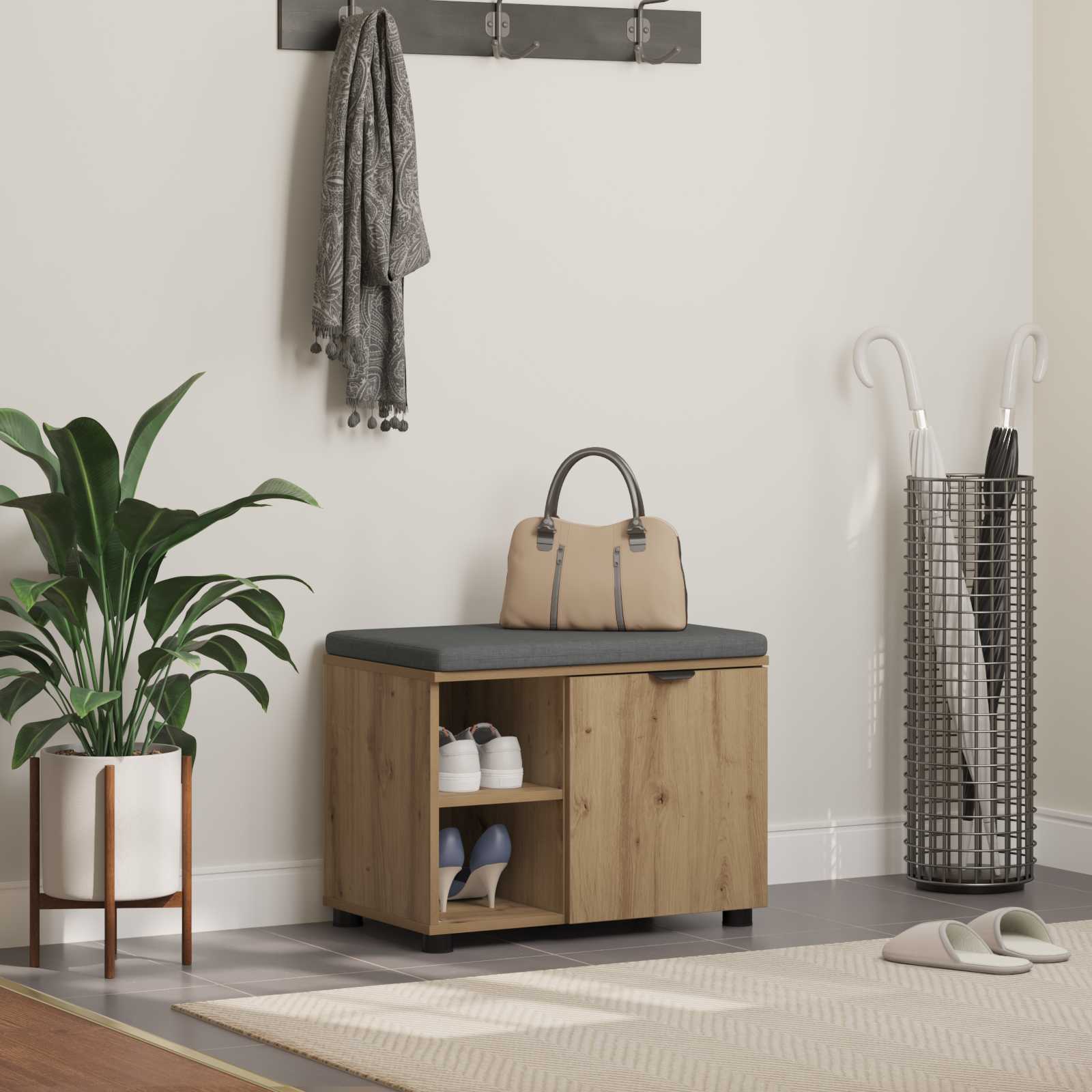 Panca per ingresso Rovere artigianale 60 x 38 x 46 cm 891503