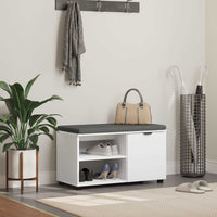 Panca per ingresso con cuscino Bianco 80 x 38 x 46 cm 891504