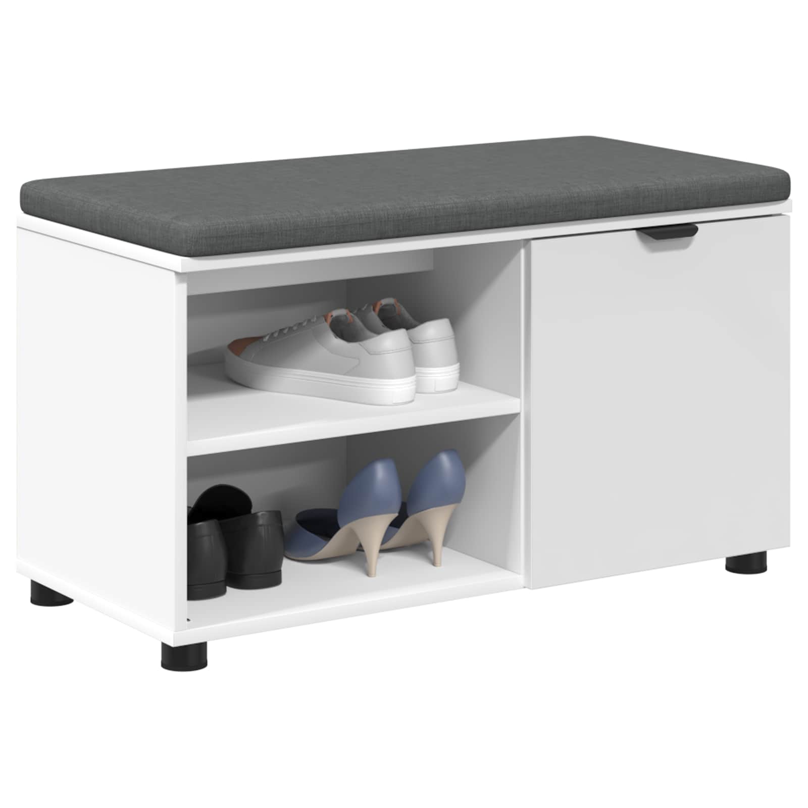 Panca per ingresso con cuscino Bianco 80 x 38 x 46 cm 891504