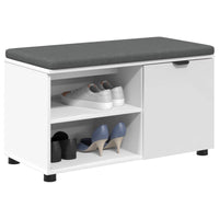 Panca per ingresso con cuscino Bianco 80 x 38 x 46 cm 891504