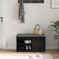 Panca per ingresso con cuscino Rovere Nero 80 x 38 x 46 cm 891505