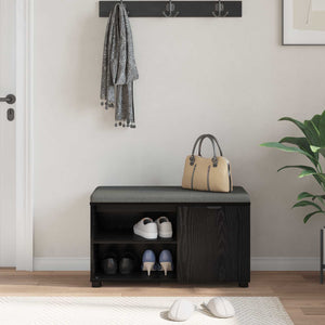 Panca per ingresso con cuscino Rovere Nero 80 x 38 x 46 cm 891505
