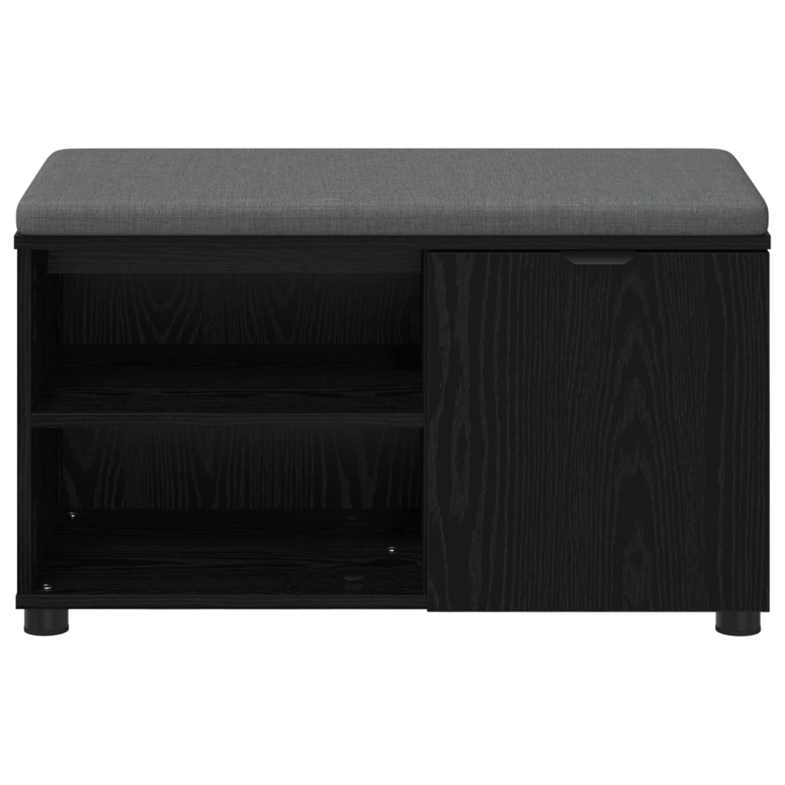 Panca per ingresso con cuscino Rovere Nero 80 x 38 x 46 cm 891505