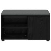 Panca per ingresso con cuscino Rovere Nero 80 x 38 x 46 cm 891505