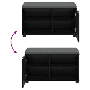 Panca per ingresso con cuscino Rovere Nero 80 x 38 x 46 cm 891505