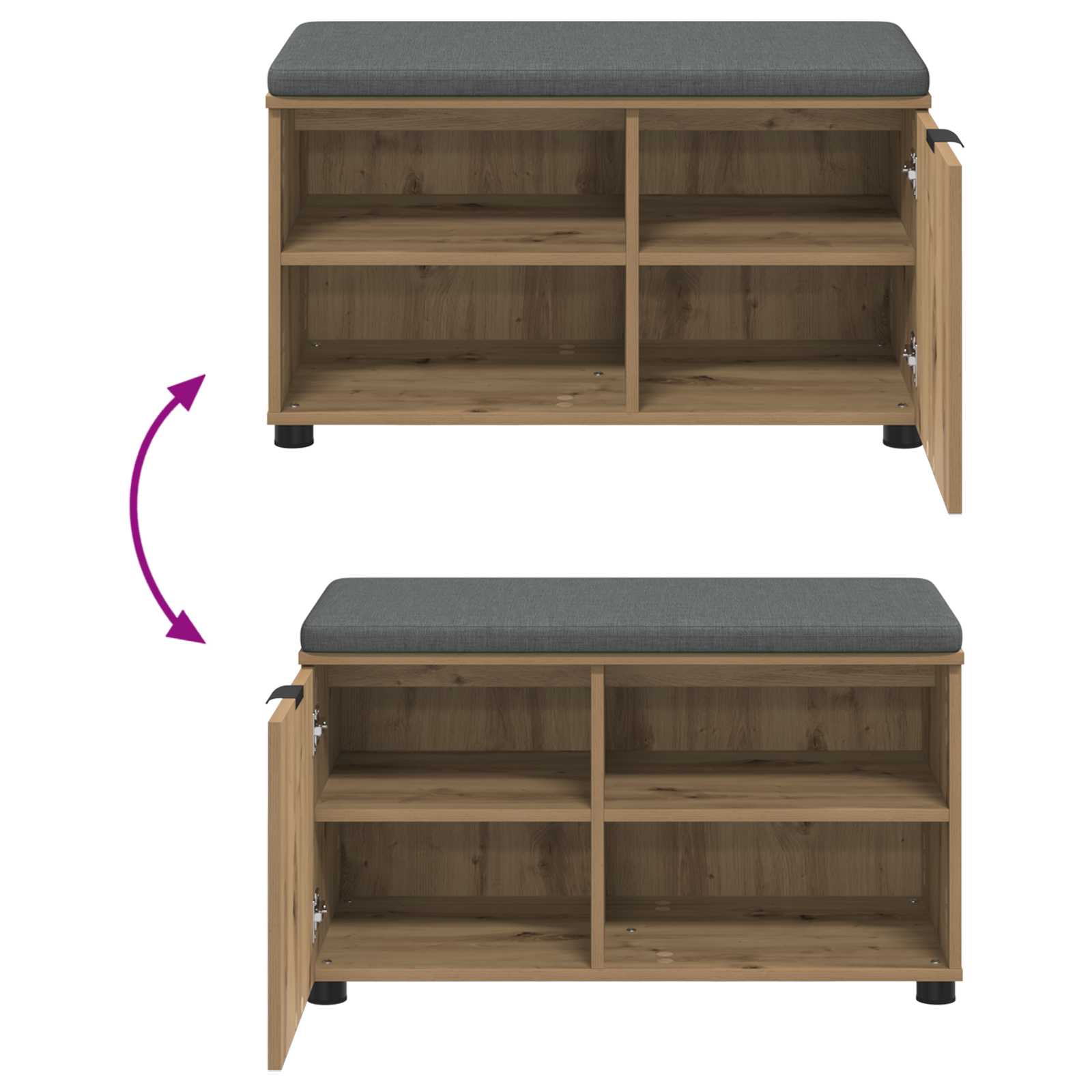 Panca per ingresso Rovere artigianale 80 x 38 x 46 cm 891511