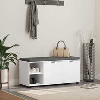 Panca per ingresso con cuscino Bianco 100 x 38 x 46 cm 891512