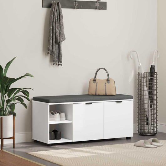 Panca per ingresso con cuscino Bianco 100 x 38 x 46 cm 891512