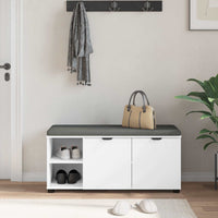 Panca per ingresso con cuscino Bianco 100 x 38 x 46 cm 891512