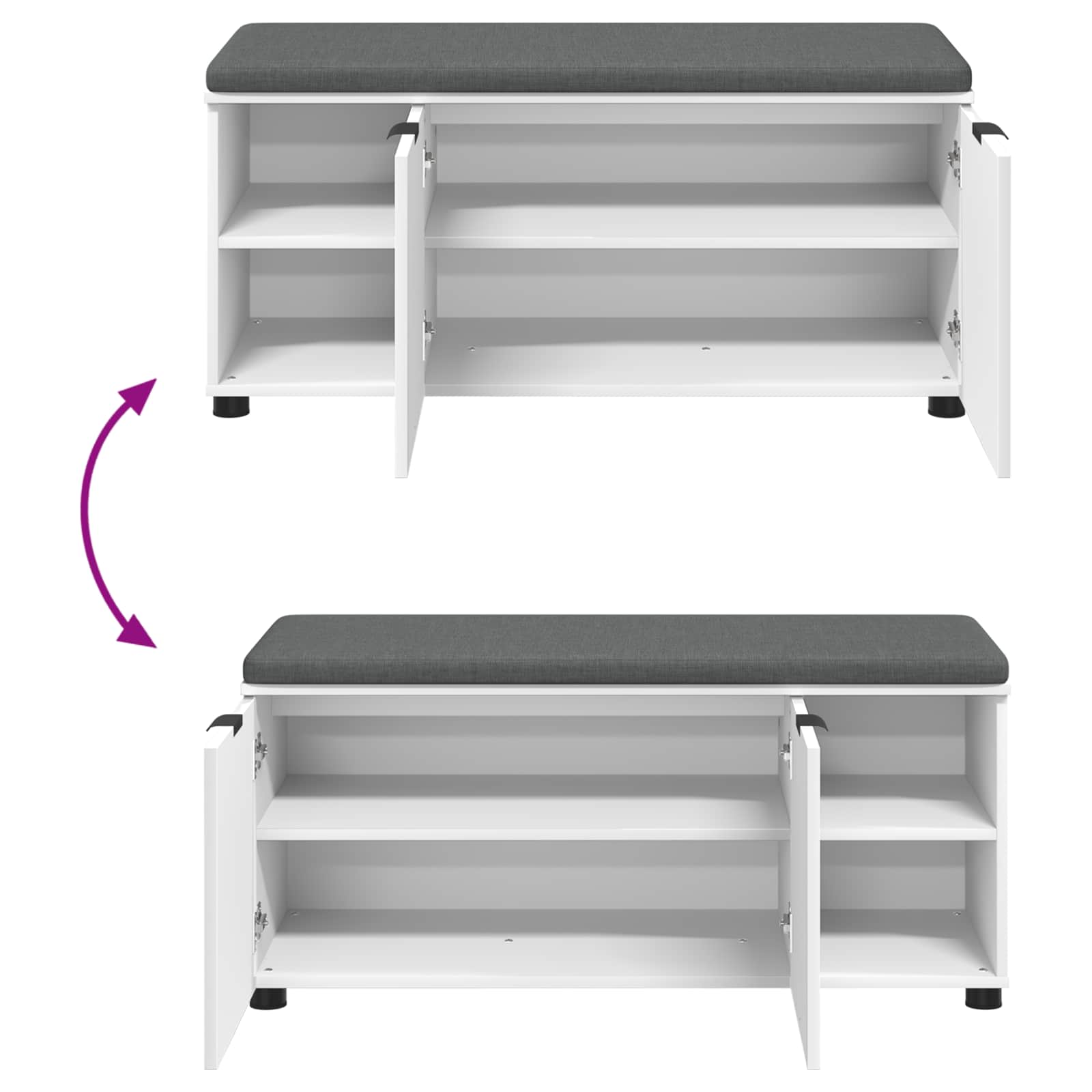 Panca per ingresso con cuscino Bianco 100 x 38 x 46 cm 891512