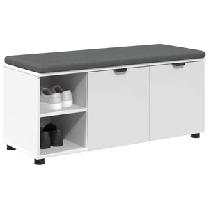 Panca per ingresso con cuscino Bianco 100 x 38 x 46 cm 891512