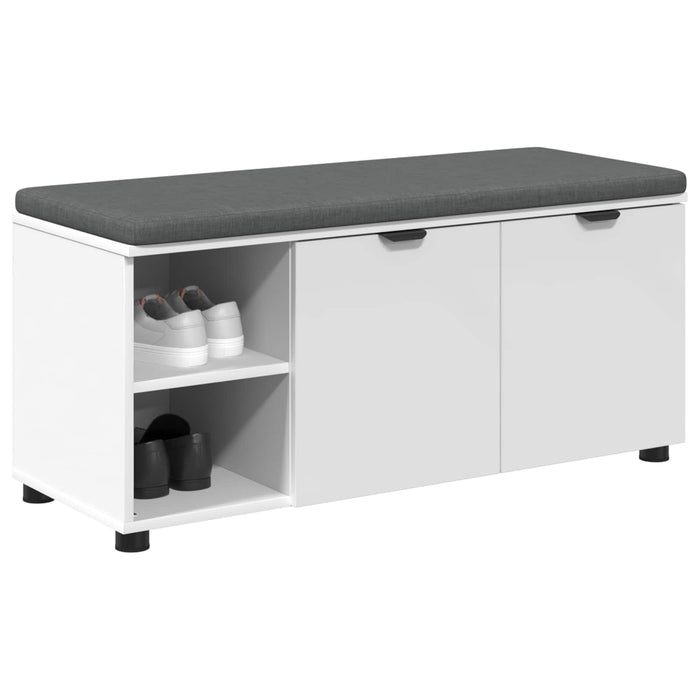 Panca per ingresso con cuscino Bianco 100 x 38 x 46 cm 891512