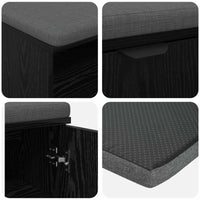 Panca per ingresso con cuscino Rovere Nero 100 x 38 x 46 cm 891513