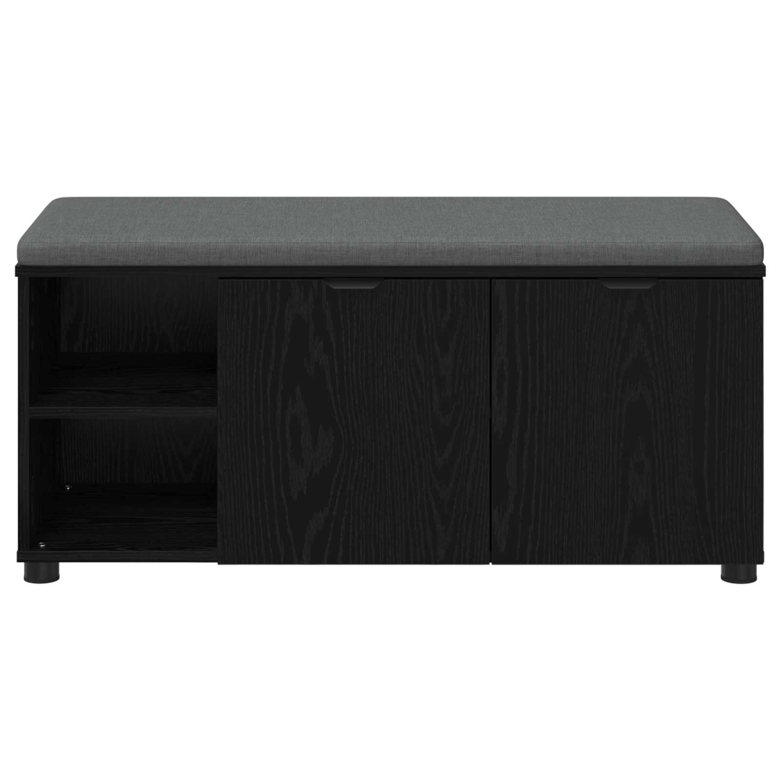 Panca per ingresso con cuscino Rovere Nero 100 x 38 x 46 cm 891513