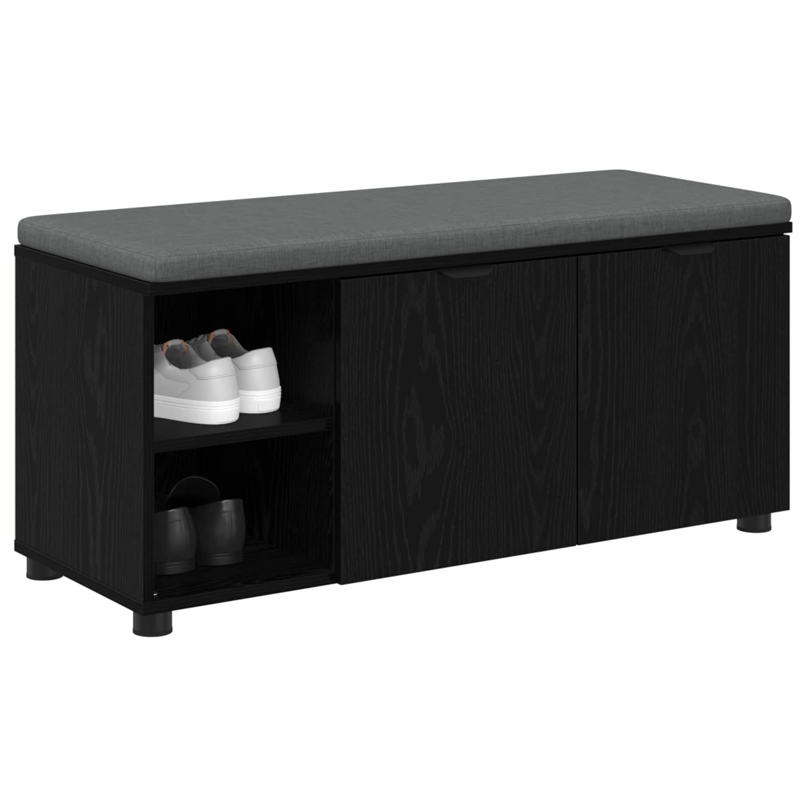 Panca per ingresso con cuscino Rovere Nero 100 x 38 x 46 cm 891513