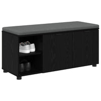 Panca per ingresso con cuscino Rovere Nero 100 x 38 x 46 cm 891513