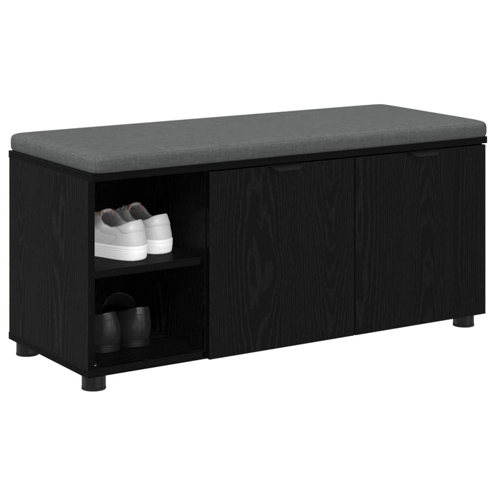 Panca per ingresso con cuscino Rovere Nero 100 x 38 x 46 cm 891513