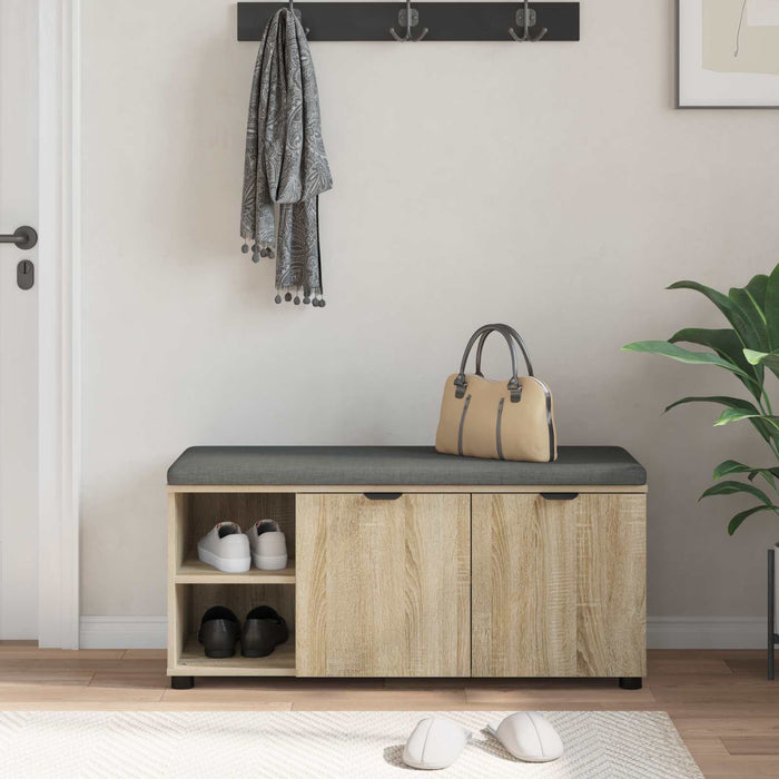 Panca per ingresso con cuscino Rovere Sonoma 100 x 38 x 46 cm 891514