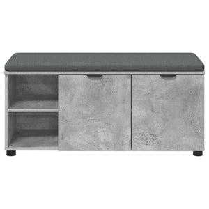Panca per ingresso con cuscino Grigio cemento 100 x 38 x 46 cm 891515