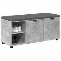 Panca per ingresso con cuscino Grigio cemento 100 x 38 x 46 cm 891515