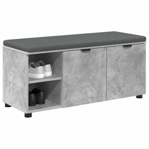Panca per ingresso con cuscino Grigio cemento 100 x 38 x 46 cm 891515