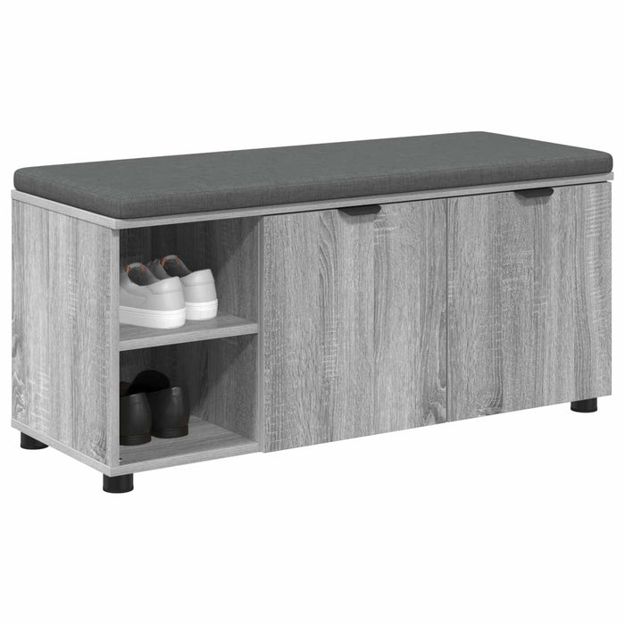 Panca per ingresso con cuscino Grigio Sonoma 100 x 38 x 46 cm 891517