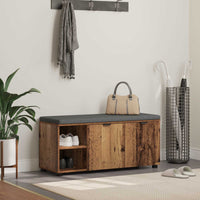 Panca per ingresso con cuscino Legno vecchio 100 x 38 x 46 cm 891518