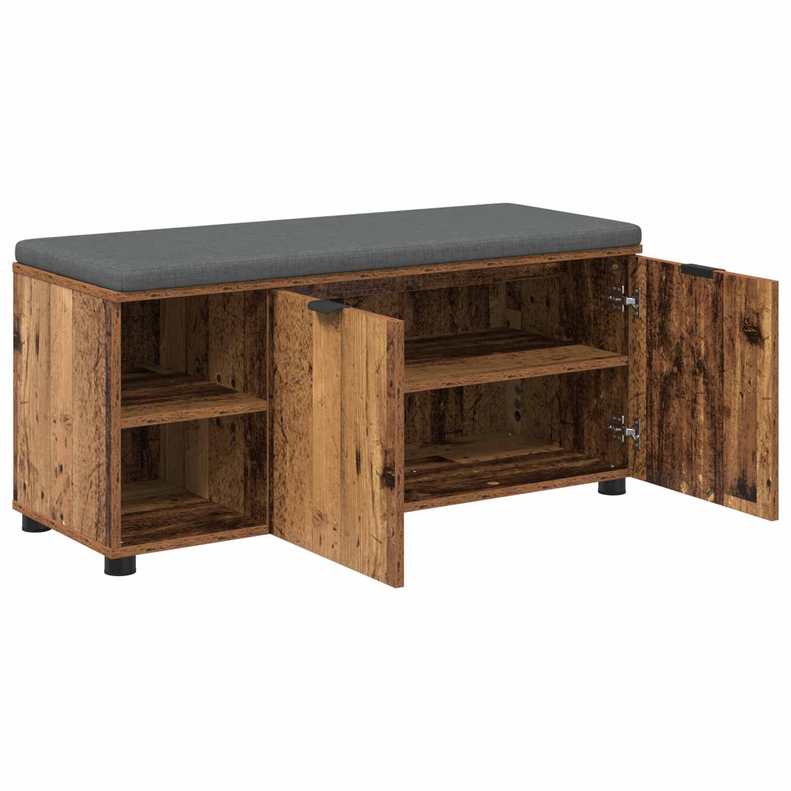 Panca per ingresso con cuscino Legno vecchio 100 x 38 x 46 cm 891518