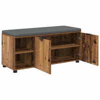 Panca per ingresso con cuscino Legno vecchio 100 x 38 x 46 cm 891518