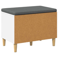 Panca per ingresso con cuscino con porta Bianco 60 x 38 x 46 cm 891520