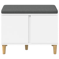 Panca per ingresso con cuscino con porta Bianco 60 x 38 x 46 cm 891520