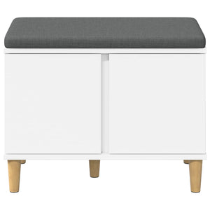 Panca per ingresso con cuscino con porta Bianco 60 x 38 x 46 cm 891520