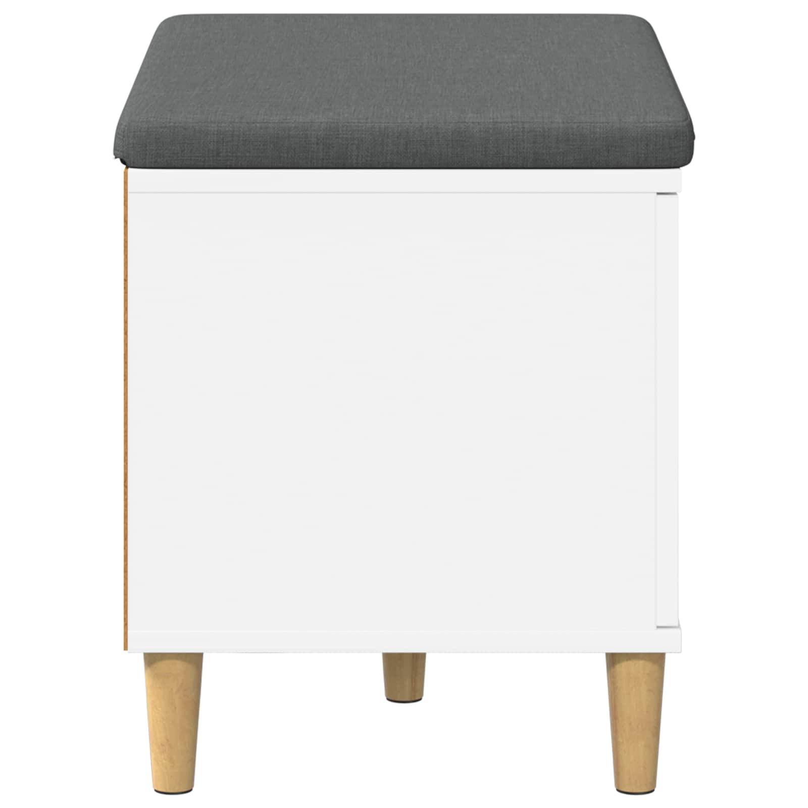 Panca per ingresso con cuscino con porta Bianco 60 x 38 x 46 cm 891520