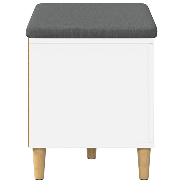 Panca per ingresso con cuscino con porta Bianco 60 x 38 x 46 cm 891520