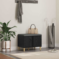 Panca per ingresso con cuscino Rovere Nero 60 x 38 x 46 cm 891521