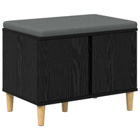 Panca per ingresso con cuscino Rovere Nero 60 x 38 x 46 cm 891521