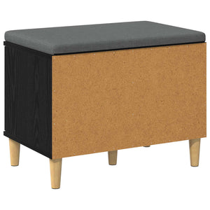 Panca per ingresso con cuscino Rovere Nero 60 x 38 x 46 cm 891521