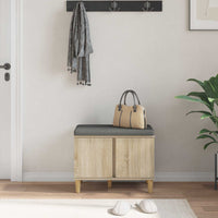 Panca per ingresso con cuscino Rovere Sonoma 60 x 38 x 46 cm 891522