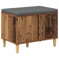 Panca per ingresso con cuscino Legno vecchio 60 x 38 x 46 cm 891526