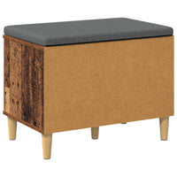 Panca per ingresso con cuscino Legno vecchio 60 x 38 x 46 cm 891526