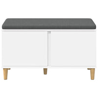 Panca per ingresso con cuscino con porta Bianco 60 x 38 x 46 cm 891528