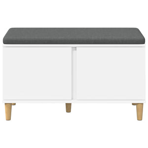 Panca per ingresso con cuscino con porta Bianco 60 x 38 x 46 cm 891528