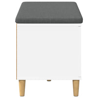 Panca per ingresso con cuscino con porta Bianco 60 x 38 x 46 cm 891528